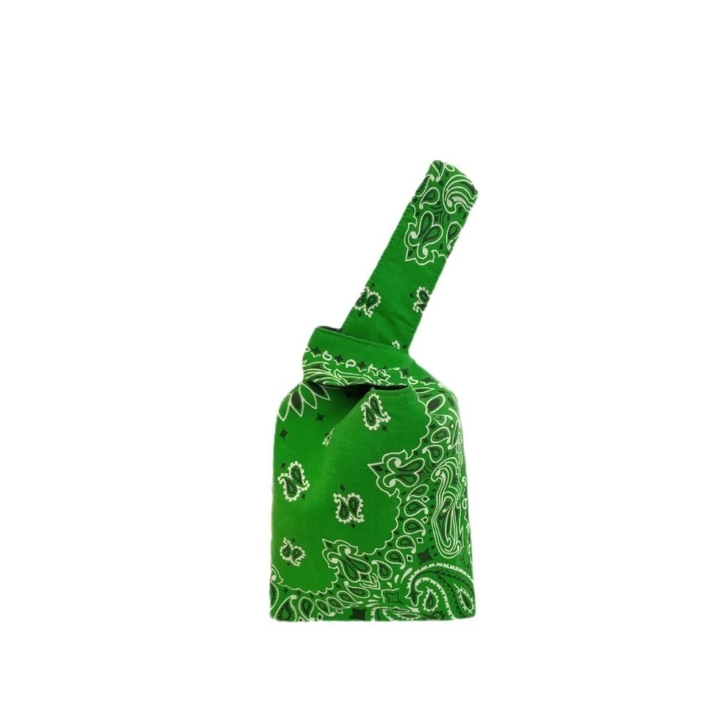 Kelly green paisley Carlton Yaito knot bag